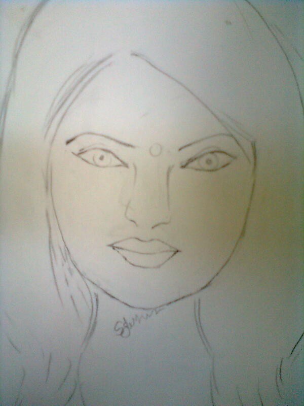 Sketch Of TV Actress Jennifer Singh Grover
