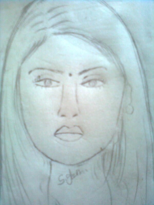 Pencil Sketch Of A Girl By Subhashree