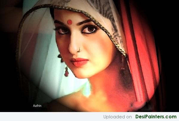 Digital Painting Of Actress Sonakshi Sinha - DesiPainters.com