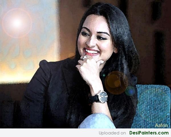 Digital Painting Of Sonakshi Sinha - DesiPainters.com