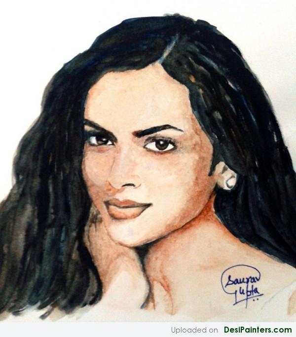 Painting Of Actress Deepika Padukone - DesiPainters.com