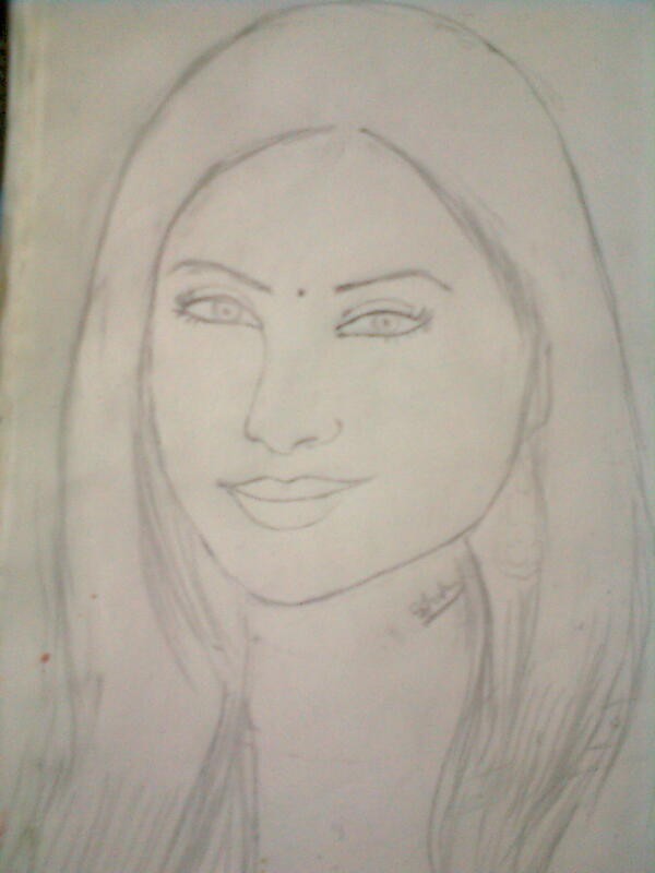 Sketch Of TV Actress Jennifer Singh Grover