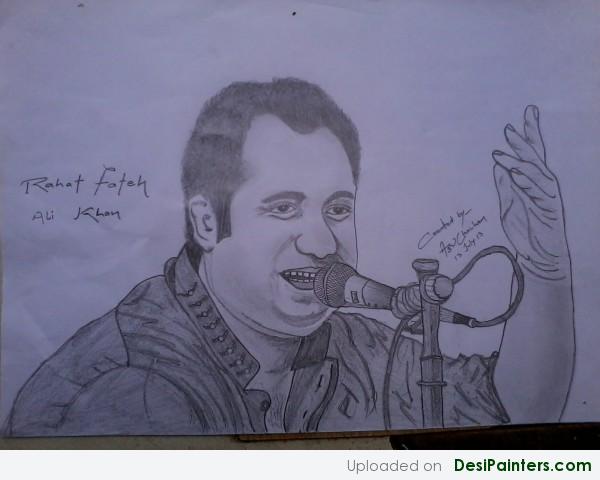 Sketch Of Singer Rahat Fateh Ali Khan