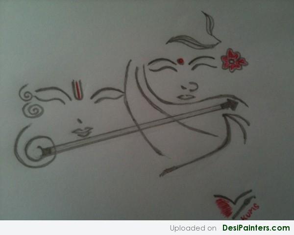 Painting Of Radha and Krishna - DesiPainters.com