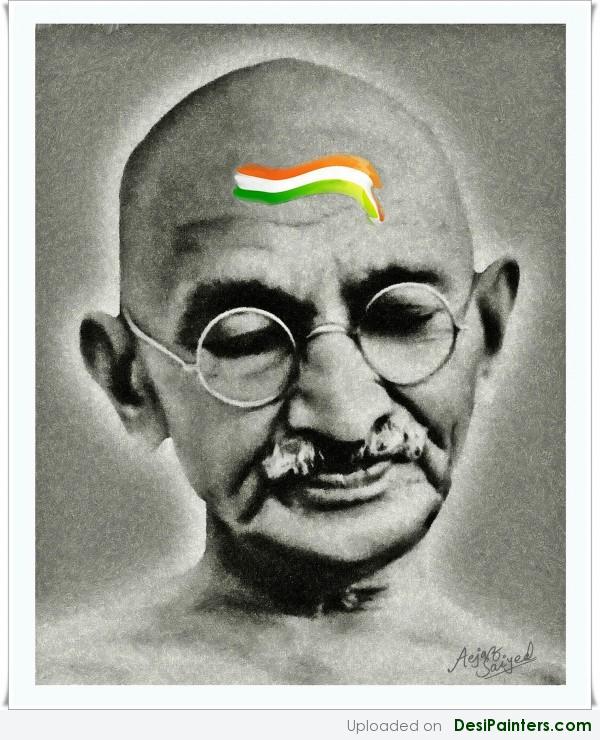 Digital Painting Of Mahatma Gandhi