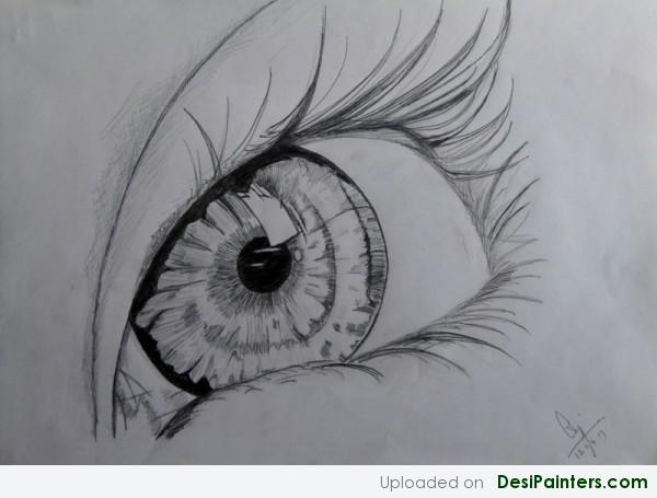 Pencil Sketch Of A Beautiful Eye - DesiPainters.com