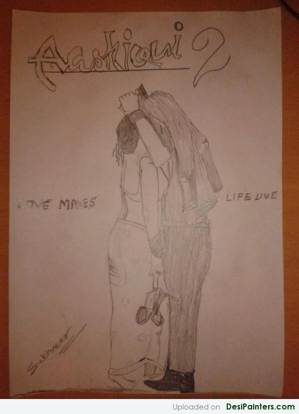 Pencil Sketch Of Aashiqui 2 Movie Poster