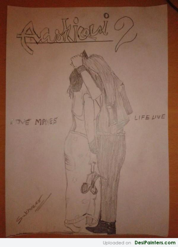 Pencil Sketch Of Aashiqui 2 Movie Poster - DesiPainters.com