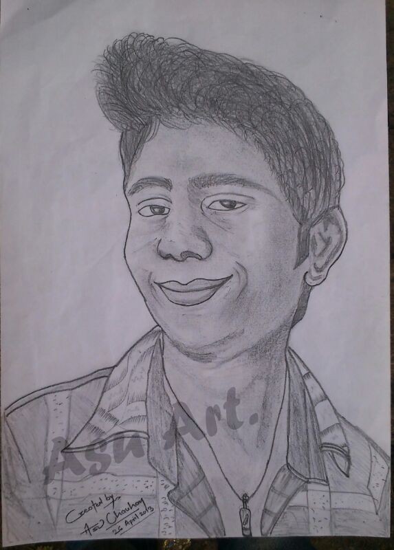 Pencil Sketch Of A Boy By Asu Chauhan