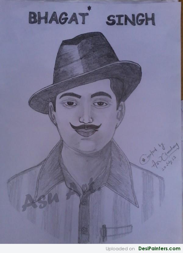 Pencil Sketch Of Shaheed Bhagat Singh