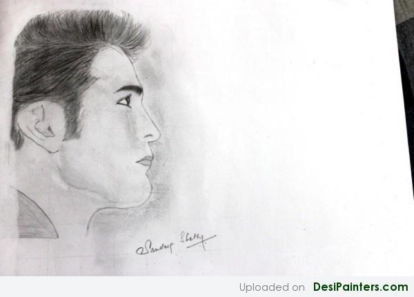 Pencil Sketch Of Rob Pattinson - DesiPainters.com