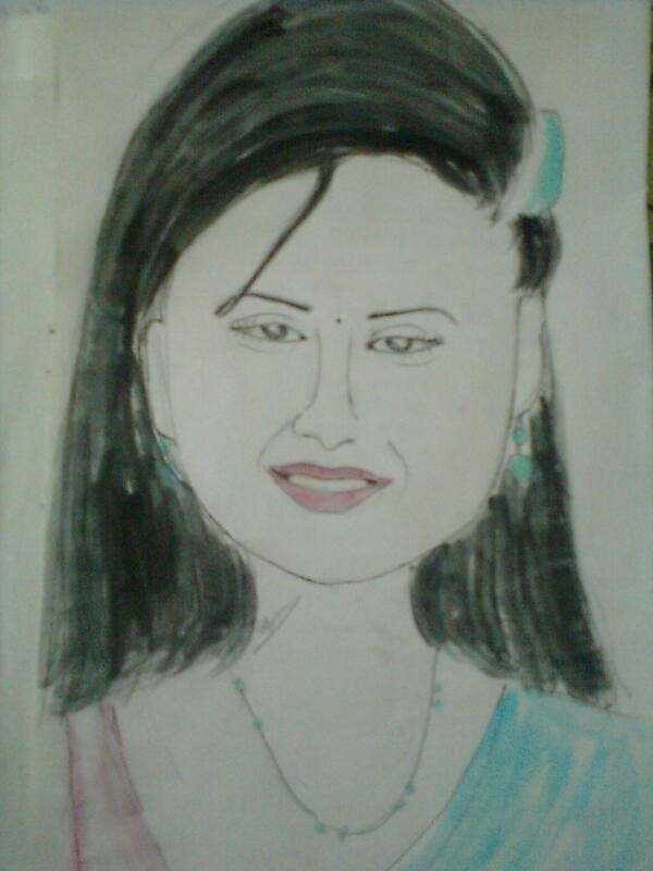 Painting of Odia Actress Archita Sahu