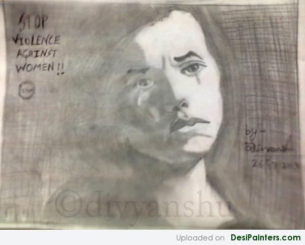 Pencil Sketch Of A Sad Woman - DesiPainters.com
