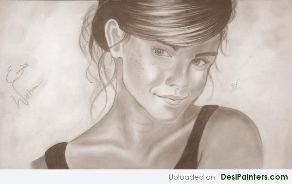 Pencil Sketch Of Emma Watson - DesiPainters.com