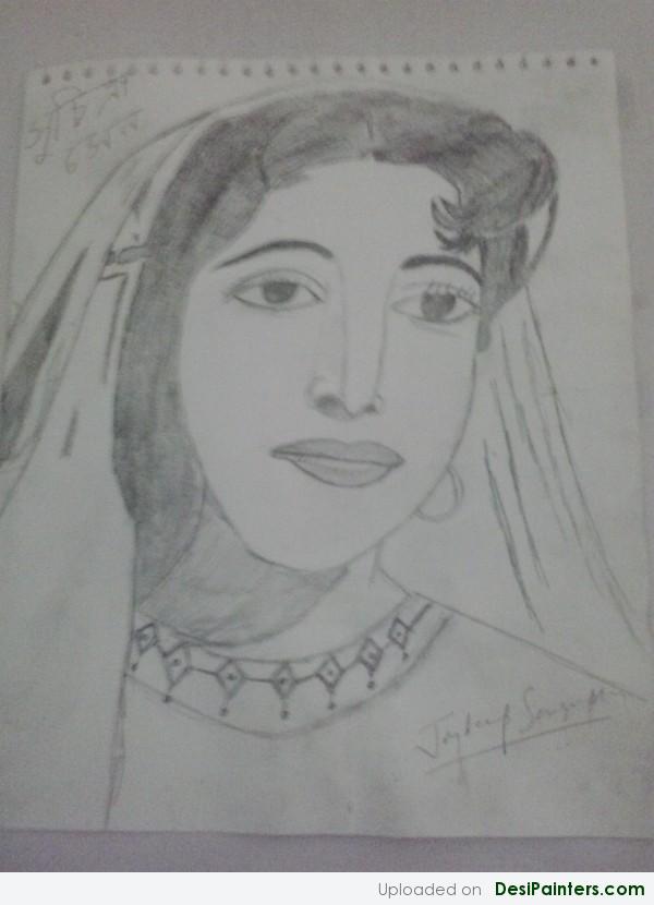 Sketch Of Bengali Actress Suchitra Sen - DesiPainters.com