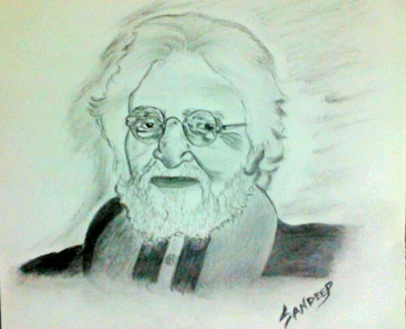 Sketch Of Painter M.F Hussain