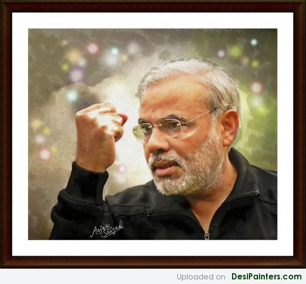 Digital Painting Of Narendra Modi