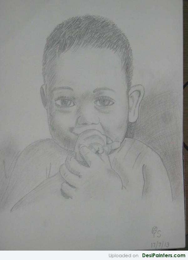 Pencil Sketch Of A Baby