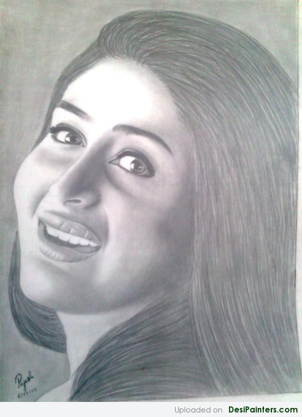 Pencil Sketch Of Kareena Kapoor - DesiPainters.com