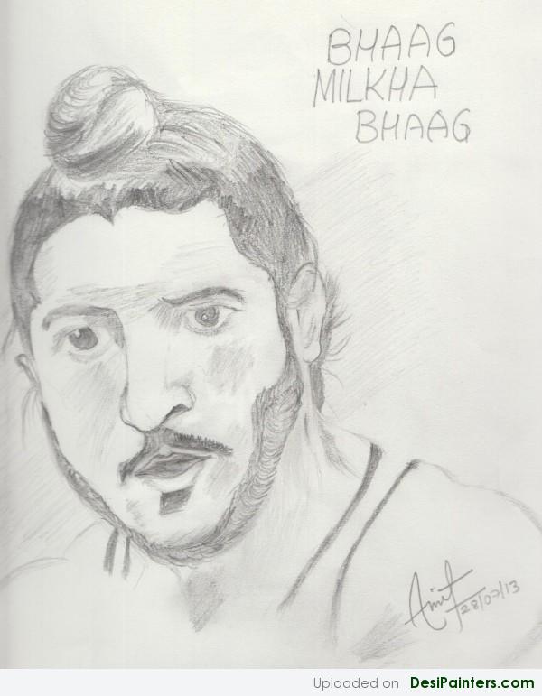 Sketch Of Bhaag Milkha Bhaag (Farhan Akhtar) - DesiPainters.com