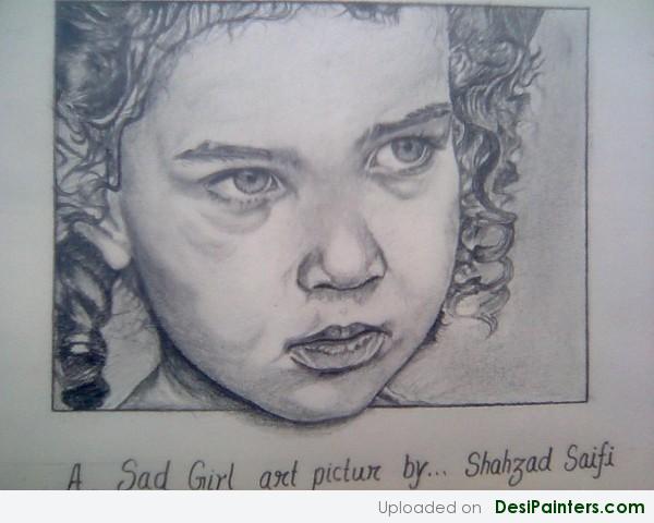 Sketch Of A Sad Baby Girl