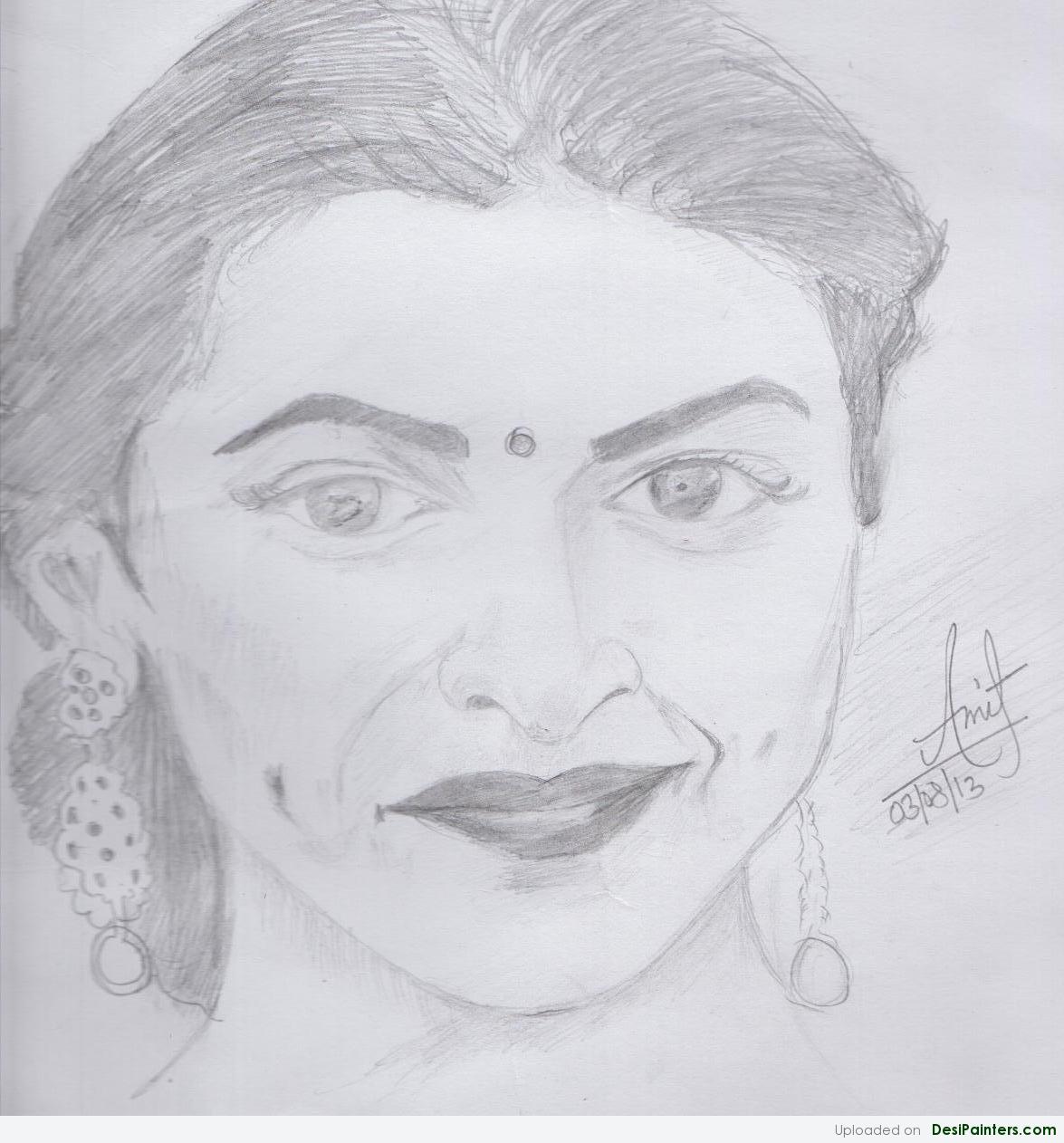Pencil Sketch Of Deepika Padukone