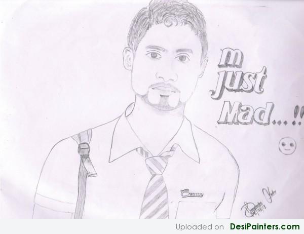 Pencil Sketch Of Himself By Dharmendra