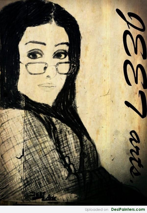 Charcoal Sketch Of A Girl By Jeet