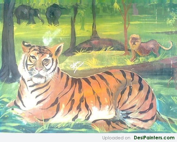 Painting of A Tiger - DesiPainters.com