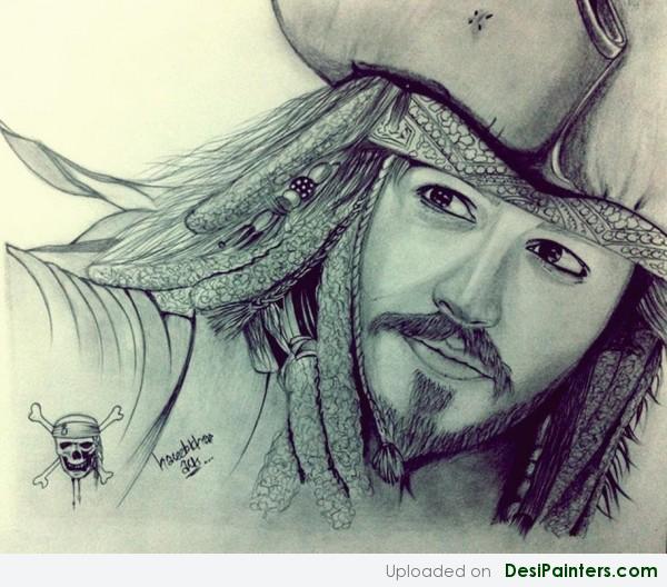 Sketch of the living legend “Jack Sparrow” - DesiPainters.com