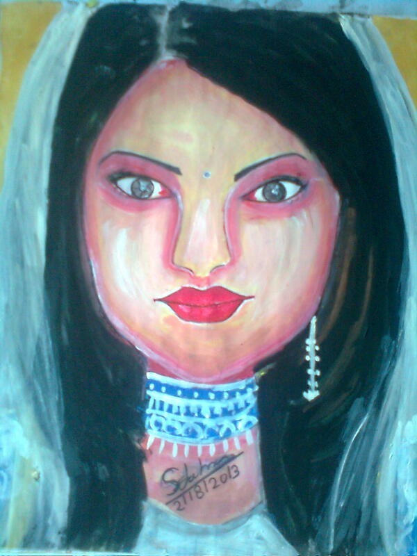 Painting of T.v actress Jenifer Singh Grover - DesiPainters.com