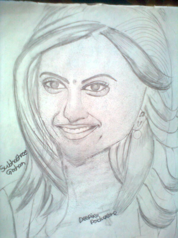 Pencil Sketche Of Deepika Padukone - DesiPainters.com