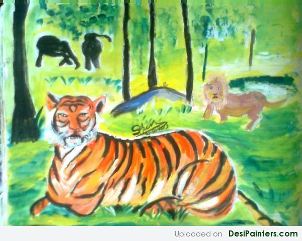 Painting of a Tiger - DesiPainters.com
