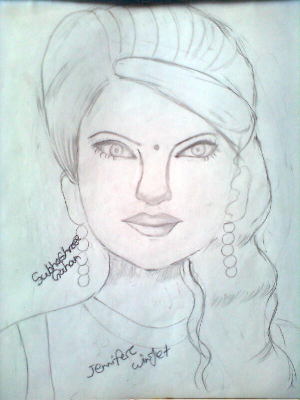 Sketch Of Jenifer Singh Grover - DesiPainters.com