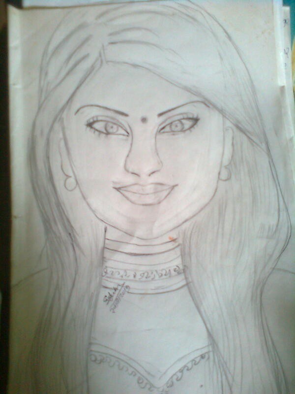 Sketch of Jenifer singh Grover - DesiPainters.com