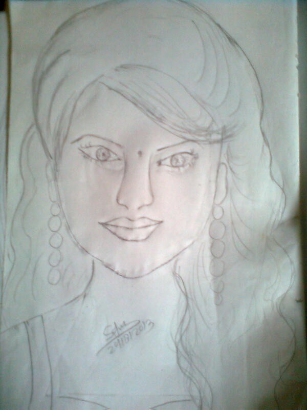 Sketch of Jenifer Singh Grover - DesiPainters.com