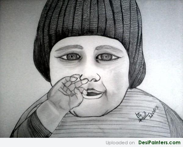 Sketch Of A Baby By Balvir Solanki - DesiPainters.com