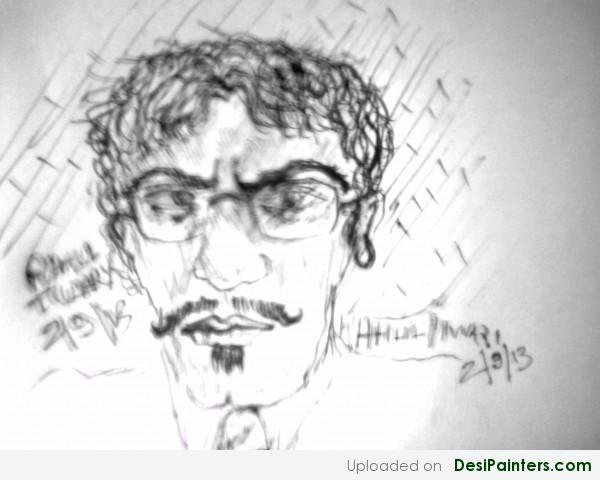 Sketch Of A Confused Man By Rahul Tiwary - DesiPainters.com