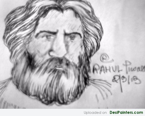 Pencil Sketch Of A Mature Man - DesiPainters.com