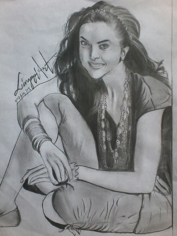Sketch Of Actress Deepika Padukone