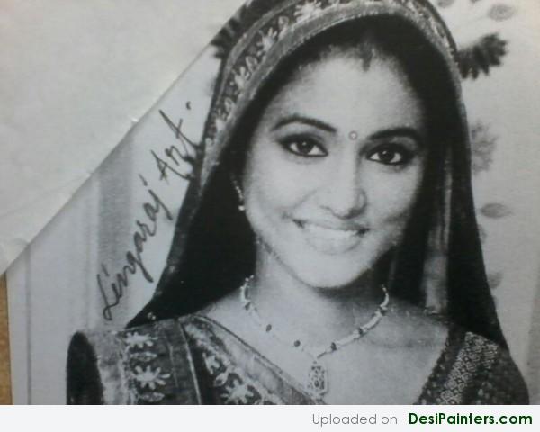 Digital Painting Of TV Actress Akshara - DesiPainters.com