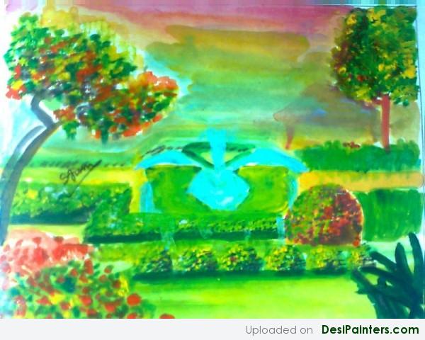 Painting of a Garden - DesiPainters.com