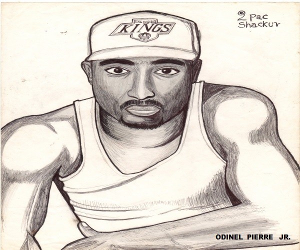 Sketch Of An American Actor Tupac Shakur - DesiPainters.com