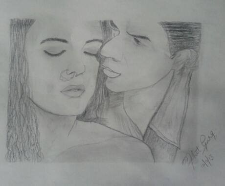 Pencil Sketch Of Veer Zaara Film’s Poster - DesiPainters.com