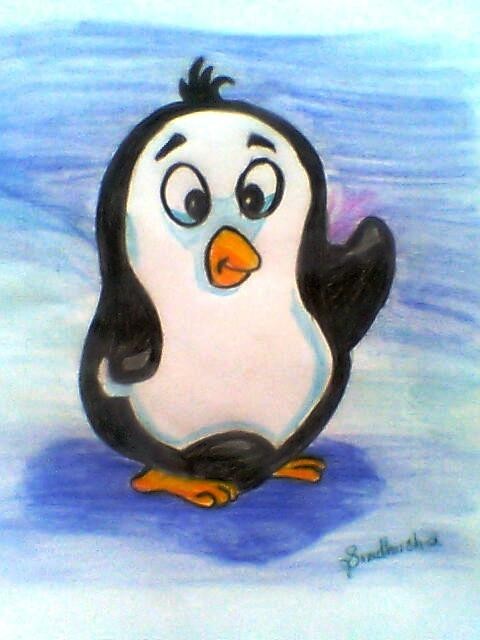 Painting Of A Little Penguin By Sindhusha - DesiPainters.com