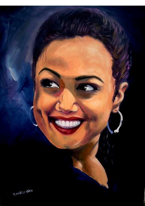 Oil Painting Of Bollywood Actress Preity Zinta - DesiPainters.com