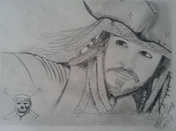 Pencil Sketch Of Johnny Depp - DesiPainters.com