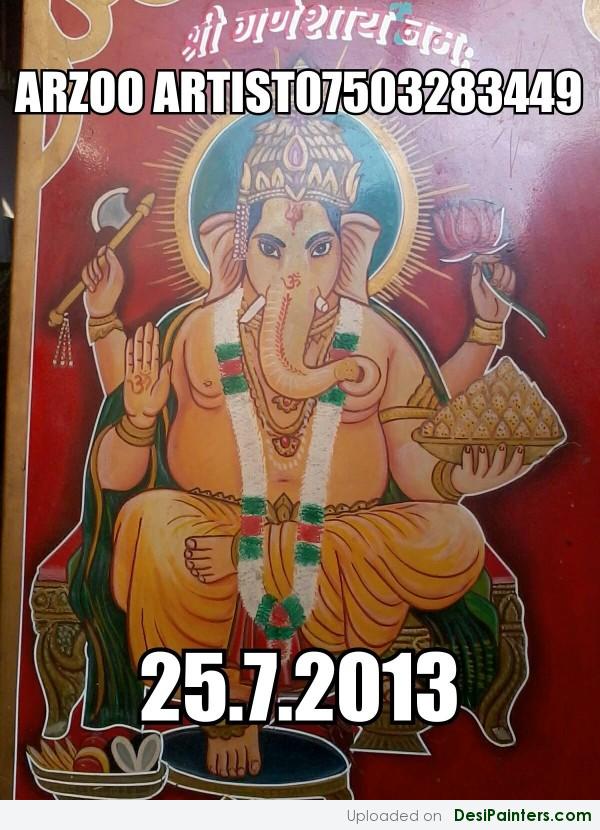 Painting Of Ganesh Ji By Arzoo Art