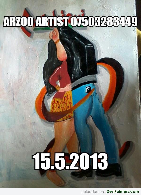 Oil Painting Of Aashiqui 2 Movie Poster - DesiPainters.com
