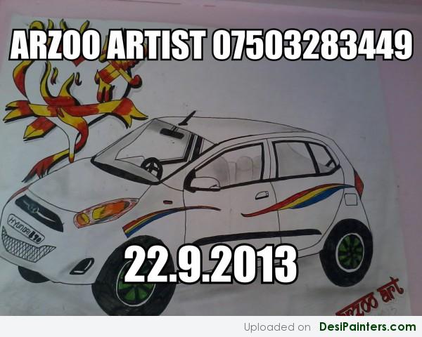 Painting Of A Car Made By Arzoo Art - DesiPainters.com